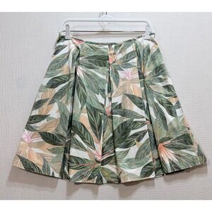 Brooks Brothers Women's Mini Skirt 8 Pleated Flared Stretch Tropical Preppy